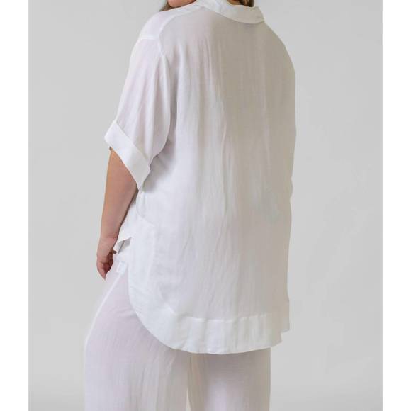 NEW MAT FASHION linen viscose blouse - plus in white - Picture 2 of 7
